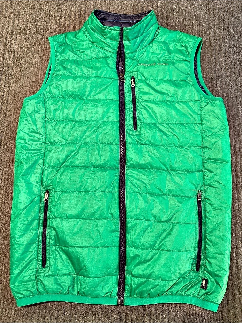Vineyard Vines Quilted Puffer Vest Green Kids XL